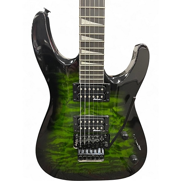 Used Jackson JS32Q Dinky transparent green burst Solid Body Electric Guitar