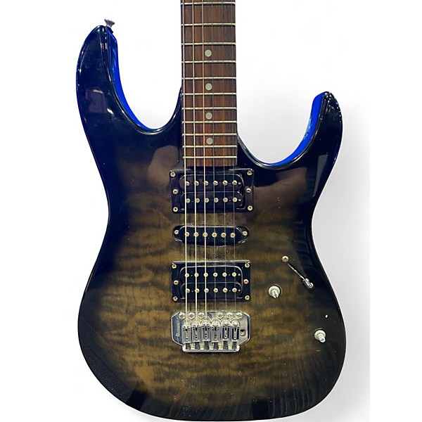 Used Ibanez GIO RG70QA Trans Black Solid Body Electric Guitar