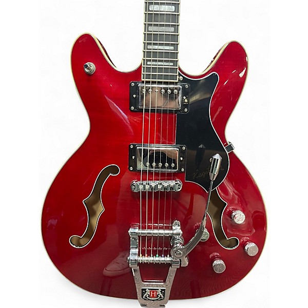 Used Hagstrom Viking Deluxe Red Hollow Body Electric Guitar