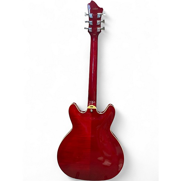 Used Hagstrom Viking Deluxe Red Hollow Body Electric Guitar