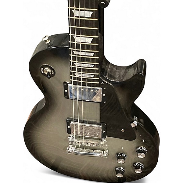 Used 2010 Gibson Les Paul Studio Black and Silver Solid Body Electric Guitar