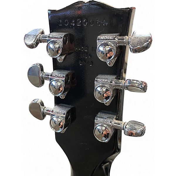 Used 2010 Gibson Les Paul Studio Black and Silver Solid Body Electric Guitar