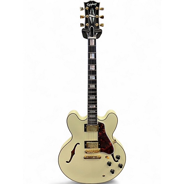 Used Epiphone 1959 Reissue ES-355 White Hollow Body Electric Guitar