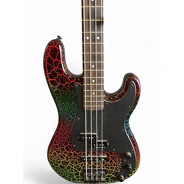 Used ESP LTD Surveyor 4 RAINBOW CRACKLE Electric Bass Guitar