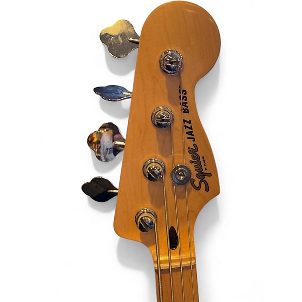 Used Squier Jazz Bass White Electric Bass Guitar