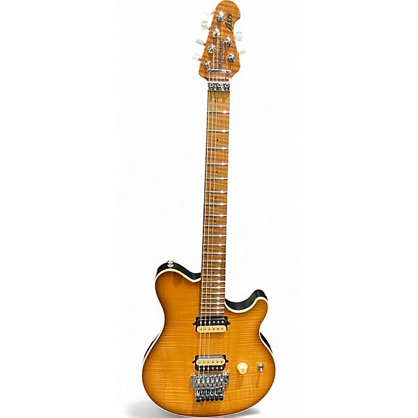 Used Ernie Ball Music Man Axis Honey Pot Flame Top Solid Body Electric Guitar