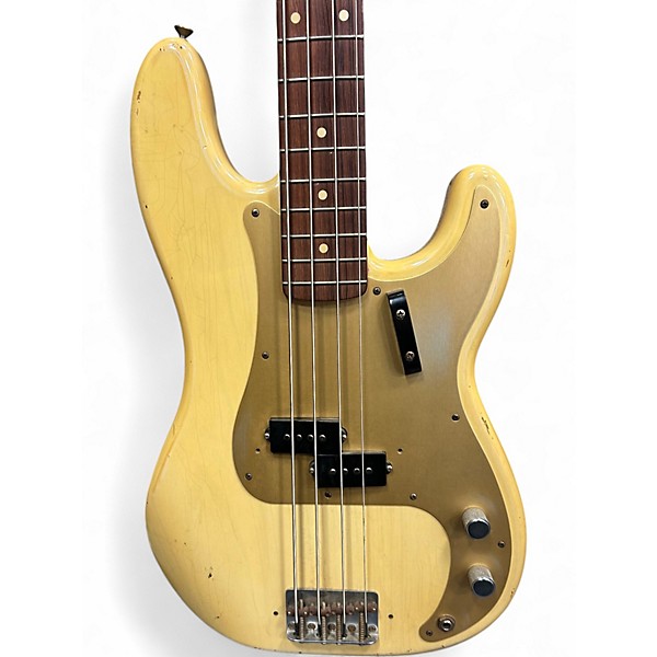 Used Fender Custom Shop 1955 Precision Bass Relic Cream Electric Bass Guitar