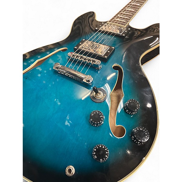 Used Firefly 338 blue Hollow Body Electric Guitar