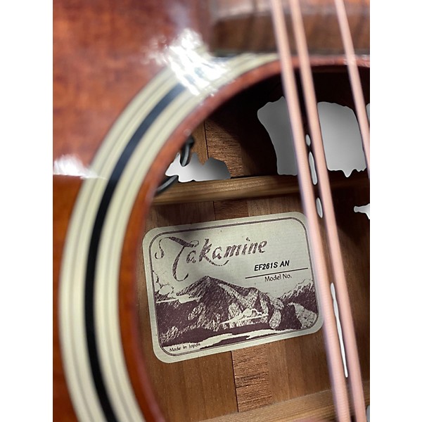 Used Takamine EF261S AN Mahogany Acoustic Electric Guitar