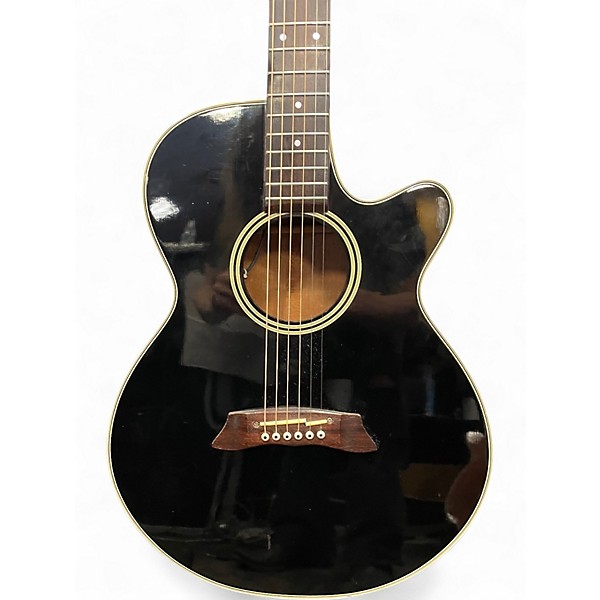 Used Takamine EF26181 Black Acoustic Electric Guitar