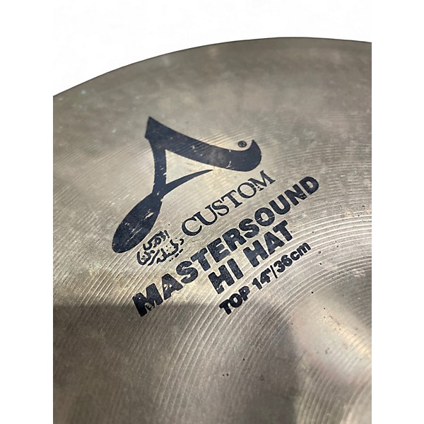 Used Zildjian 14in A Custom Mastersound Hi Hat Pair Cymbal