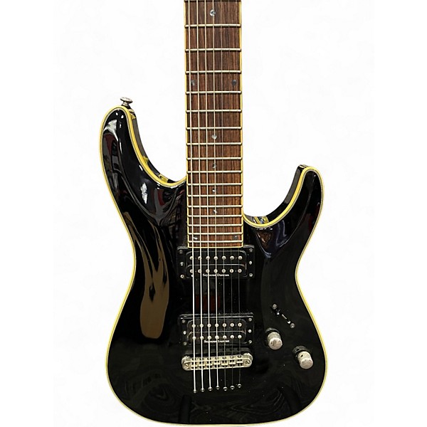 Used Schecter Guitar Research Blackjack C7 Black Solid Body Electric Guitar