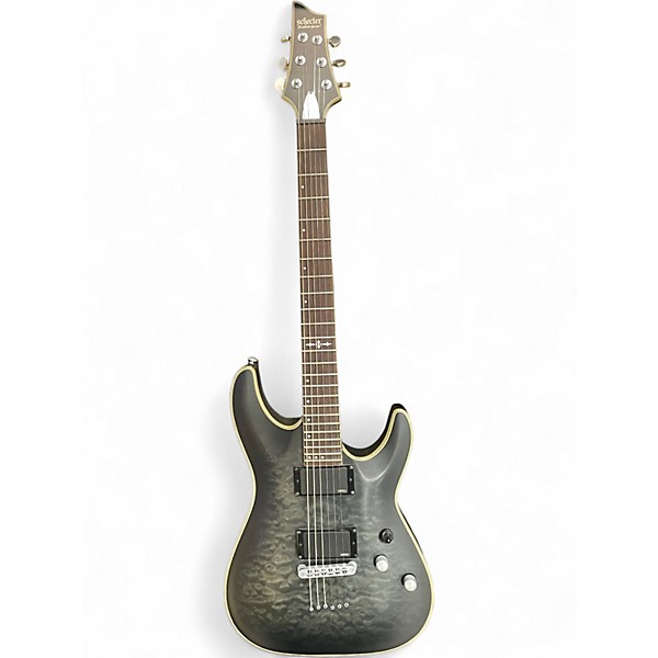 Used Schecter Guitar Research C1 Platinum Trans Black Solid Body Electric Guitar