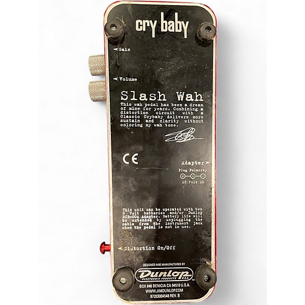 Used Dunlop SW95 Slash Signature Distortion Wah Effect Pedal