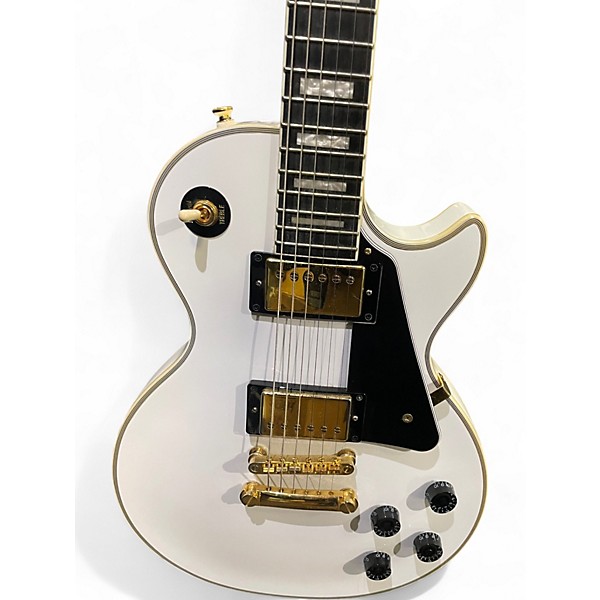 Used Epiphone Les Paul Custom Alpine White Solid Body Electric Guitar