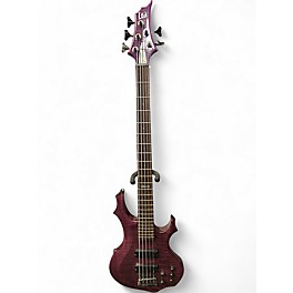 Used ESP LTD F155DX 5 String Trans Purple Electric Bass Guitar