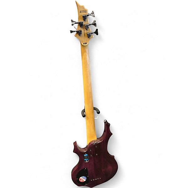 Used ESP LTD F155DX 5 String Trans Purple Electric Bass Guitar