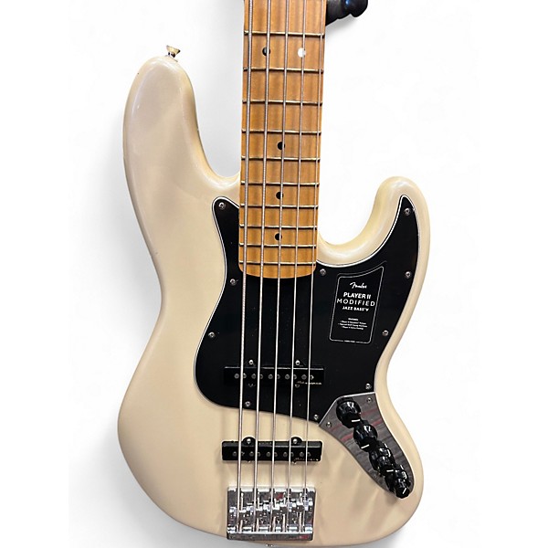 Used Fender PLAYER II MODIFIED JAZZ V Olympic White Electric Bass Guitar
