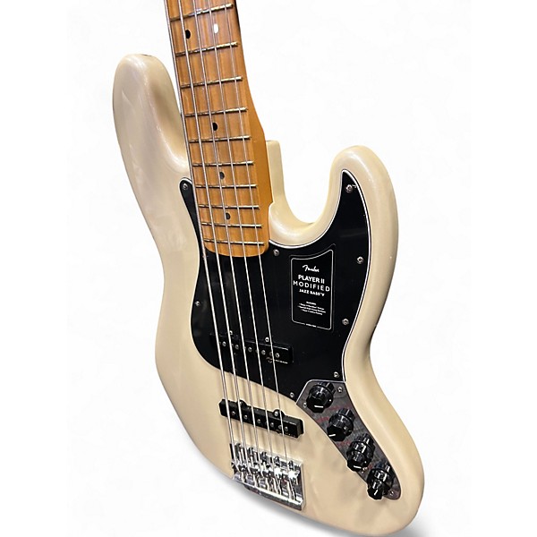 Used Fender PLAYER II MODIFIED JAZZ V Olympic White Electric Bass Guitar