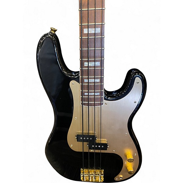 Used Fender squier 40th anniversary P bass Black Electric Bass Guitar