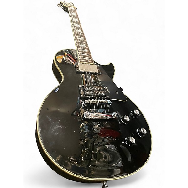 Used Epiphone Les Paul Custom Black and White Solid Body Electric Guitar