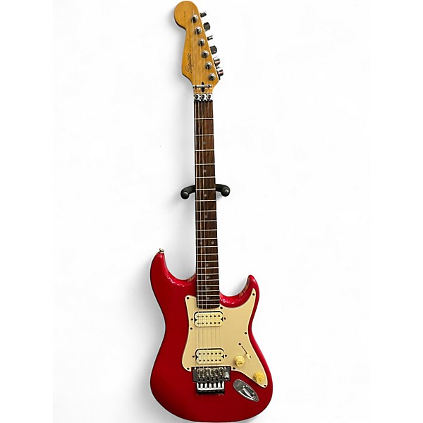 Used Squier FLOY ROSE Standard Stratocaster Candy Apple Red Solid Body Electric Guitar