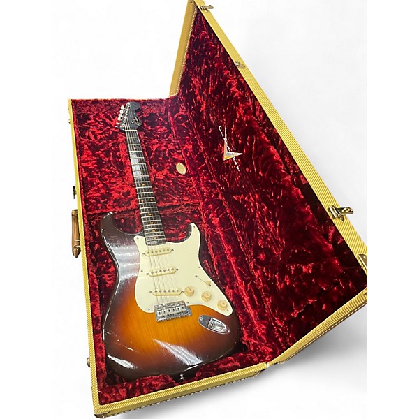 Used Fender Custom Shop Limited Edition 1957 Journeyman Relic Rosewood Stratocaster Wide Fade Chocolate 2 Tone Sunburst So...
