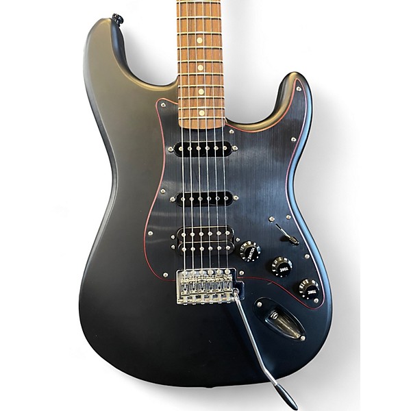 Used 2017 Fender Special Edition Noir Stratocaster HSS Black Solid Body Electric Guitar