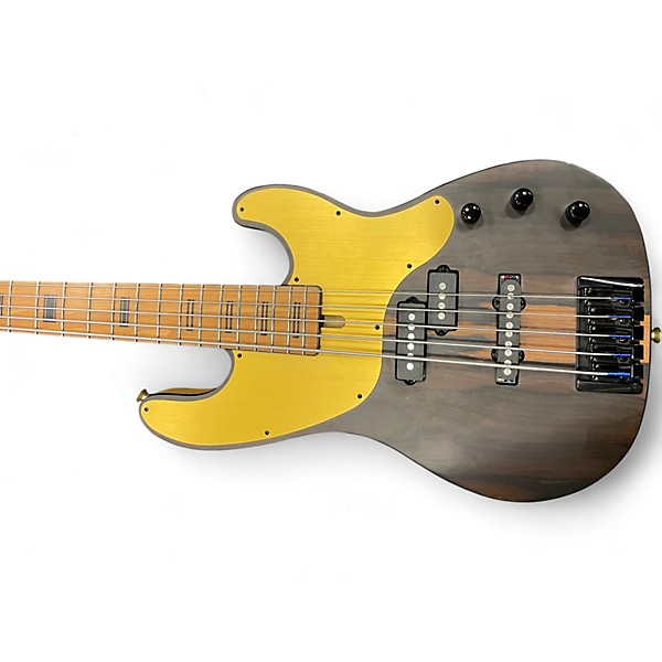 Used Schecter Guitar Research Model T Exotic Ziricote Vintage Natural Electric Bass Guitar