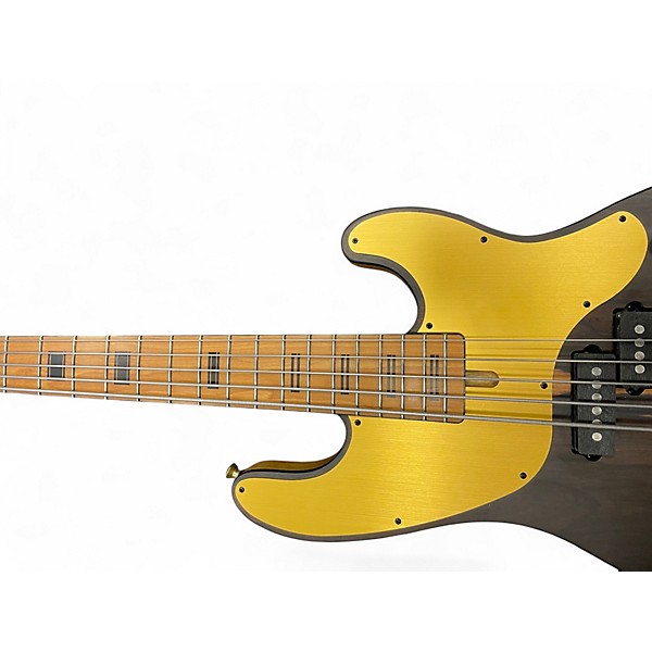 Used Schecter Guitar Research Model T Exotic Ziricote Vintage Natural Electric Bass Guitar