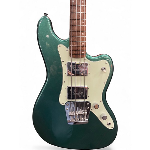 Used Squier paranormal rascal Sherwood Green Metallic Electric Bass Guitar