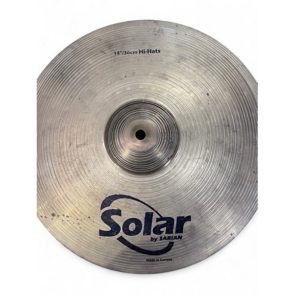 Used Solar by Sabian 14in HI HATS Cymbal