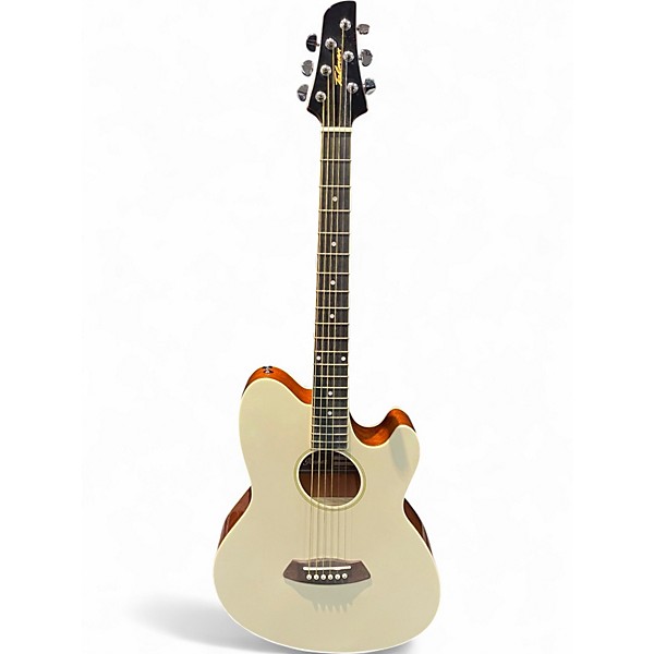 Used Ibanez TCY10E Talman White Acoustic Electric Guitar