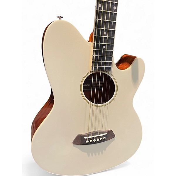 Used Ibanez TCY10E Talman White Acoustic Electric Guitar