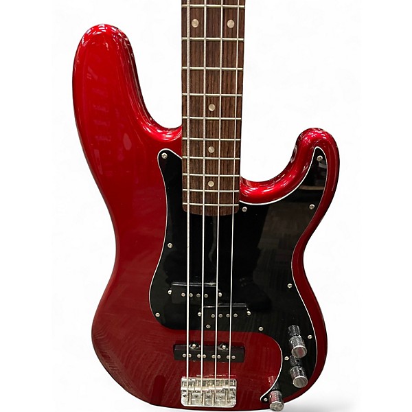 Used Squier Affinity Precision Bass Candy Apple Red Electric Bass Guitar