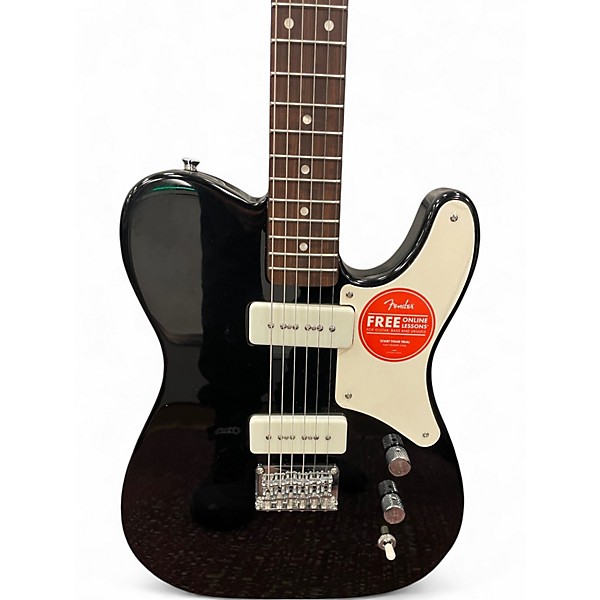 Used Squier Paranormal Baritone Cabronita Telecaster Black and White Solid Body Electric Guitar