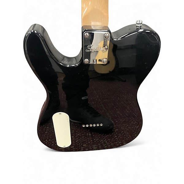Used Squier Paranormal Baritone Cabronita Telecaster Black and White Solid Body Electric Guitar