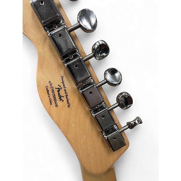 Used Squier Paranormal Baritone Cabronita Telecaster Black and White Solid Body Electric Guitar
