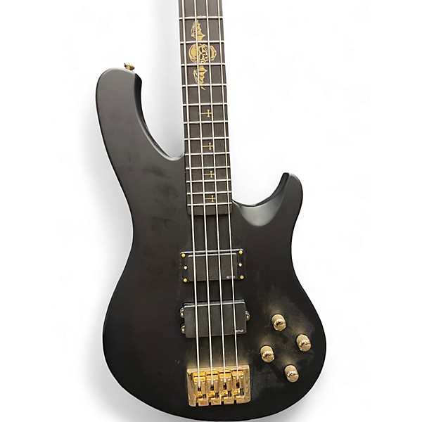 Used Schecter Guitar Research Johnny Christ Signature Black and Gold Electric Bass Guitar