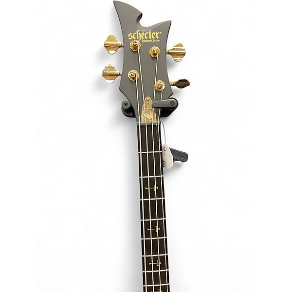 Used Schecter Guitar Research Johnny Christ Signature Black and Gold Electric Bass Guitar