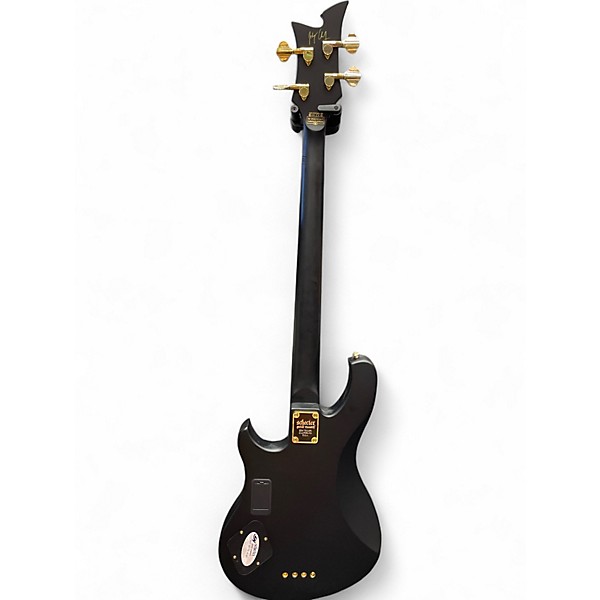 Used Schecter Guitar Research Johnny Christ Signature Black and Gold Electric Bass Guitar