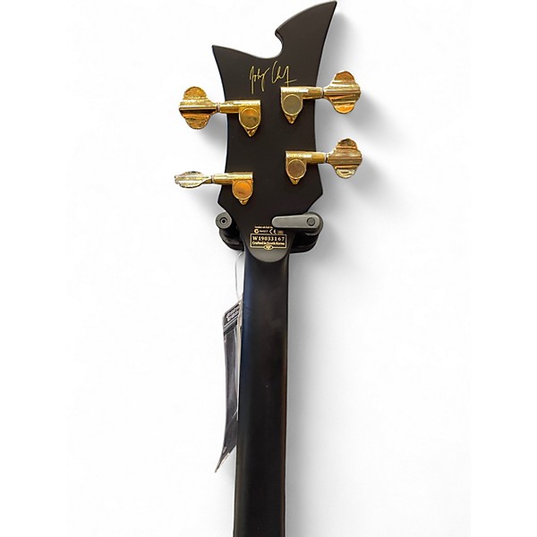 Used Schecter Guitar Research Johnny Christ Signature Black and Gold Electric Bass Guitar