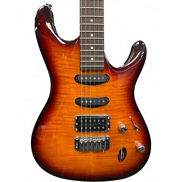 Used Ibanez SA160FM Brown Sunburst Solid Body Electric Guitar
