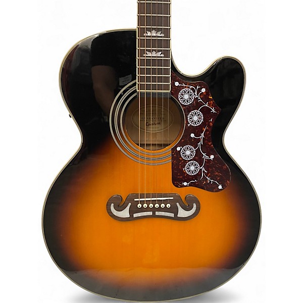 Used Epiphone EJ200CE 2 Tone Sunburst Acoustic Electric Guitar