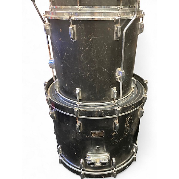 Used Pearl 7 Piece Vintage 1980's Black Drum Kit