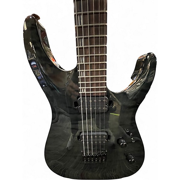 Used ESP LTD h-1001 Deluxe Trans Black Solid Body Electric Guitar