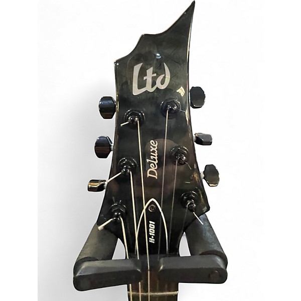 Used ESP LTD h-1001 Deluxe Trans Black Solid Body Electric Guitar