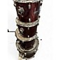 Used Ludwig 4 Piece accent cs combo red Drum Kit