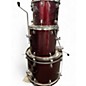 Used Ludwig 4 Piece accent cs combo red Drum Kit