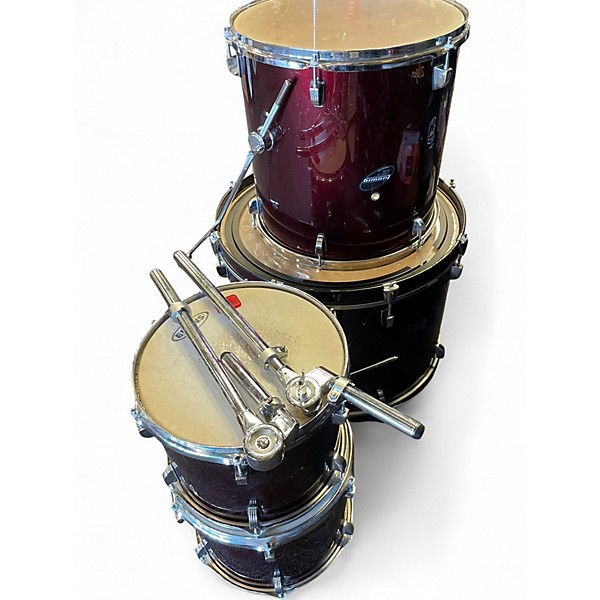 Used Ludwig 4 Piece accent cs combo red Drum Kit